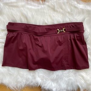 NWT Lands End Swim Skirt Burgundy Size 14